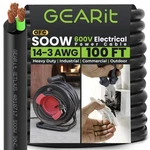 Gearit 14/3 Awg Portable Power Cable (100 Feet - Conductor) Soow 600V Ga. Fixed Price $105.12.