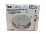 Innolink Smoke Alarm, Photoelectric Sensor Battery Backup Fire Detection 4 Pack. Fixed Price $39.99.