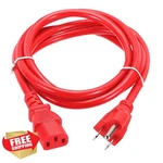 Meccanixity 6FT Red 18AWG Universal Power Cord C13. Fixed Price $20.00.