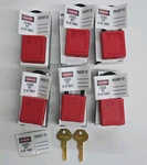 Master 406 Lockout Padlocks Red Keyed Alike Set W/ Keys Loto. Fixed Price $30.00.