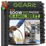 Power Cable 100 Ft Soow 10/4 Gauge 600V Flexible Rubber Cord Gearit Portable. Fixed Price $439.99.