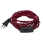 Uxcell 15FT 18/2 Cloth Covered Lamp Cord With Plug, Vintage Electrical Claret. Fixed Price $23.96.