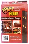 Quake Hold! Defense Against Toppling Furniture - Saftey Straps Antique Brown. Fixed Price $9.99.