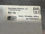 Resolution RE116 Self Contained Wireless Alarm Siren. Fixed Price $25.75.