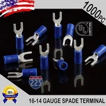 1000 Pack 16-14 Gauge Vinyl Spade Fork Crimp Terminals #8 Stud Tin Copper Core. Fixed Price $48.50.