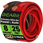 Gearit 8 Gauge 25' Cca Amplifier Power Ground Wire, Black/blue/red. Fixed Price $26.95.