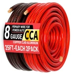 Energeaster 8 Gauge Each-black/red Cca Wire, Low Voltage 25FT, Black-red. Fixed Price $34.48.
