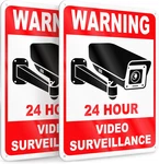 Pc 24 Hour Video Surveillance Sign, Reflective 7X10 Aluminum Smile You're On. Fixed Price $14.13.