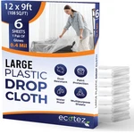Ecotez 6 12 9 Ft Extra Large Plastic Drop Cloth Pack, Transparent. Fixed Price $14.76.