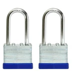 *2 Pack* Laminated Keyed Alike Padlocks (1-9/16", 40MM), Blue Hoop, Long Shackle. Fixed Price $17.99.