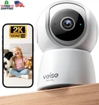 Veise 2K Indoor Security Camera 2.4GHZ, 360 Pan/tilt Pet With Motion Tra. Fixed Price $24.41.