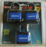 3 Vintage Padlock Weather Protective Coating Hampton Total Keys Keyed Alike. Fixed Price $13.79.