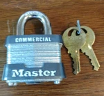 Master 3KA-0464 Padlock, Keyed Alike, Standard Shackle, Square Steel Body,. Fixed Price $13.00.