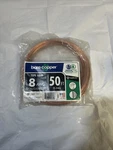 Bare Copper 50 8-GAUGE Solid Soft Drawn Annealed Indoor/outdoor. Fixed Price $24.50.