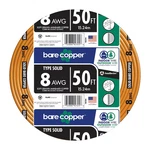 8-GAUGE Bare Copper Wire Solid Soft Drawn Uninsulated Conductor For Gro. Fixed Price $64.99.