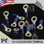 300 Pack 16-14 Gauge 1/4" Stud Insulated Vinyl Ring Terminals Tin Copper Core Us. Fixed Price $24.99.