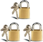Atb 3 Pc Small Metal Padlock Solid Brass Luggage, Backpack, Diary, Jewelry Box. Fixed Price $12.98.