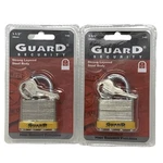 Guard Security Keyed Padlock 740 Hardened Laminated Steel 1-1/2" Shackle Brass. Fixed Price $11.87.