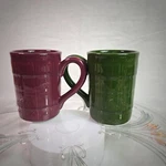 Set Of American Atelier Home Seville Mugs Ironstone 5243 Green Burgandy. Fixed Price $14.95.