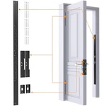 5-PIECE Door Reinforcement Set Jamb,frame & Hinges Lock Security,doo.... Fixed Price $85.52.