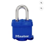 Master 312D Laminated Steel Padlock Blue Weather Resistant Shell Outdoor. Fixed Price $10.00.