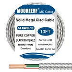 Mookeerf 14/3 Mc Cable With Ground - Pure Copper 14AWG/3 10FT, White. Fixed Price $39.90.