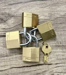 Master Padlock, Solid Brass In. W, 120Q Pack, 3/4" 4-PACK Used. Fixed Price $23.95.