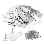 Pack Of 50 Flat Corner Brace Plates Metal Joining Connector Repair Bracke. Fixed Price $21.13.